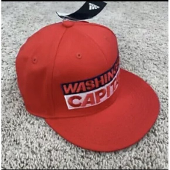 Washington Capitals NHL Adidas Hat Culture Box Red Flex Fit S/M Flat Visor Cap - Picture 3 of 8